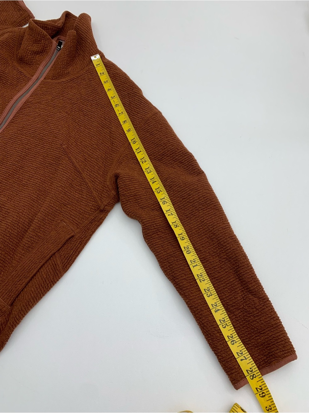 Lululemon Peaceful Moments Full Zip Heathered Ancient Copper Size 8 - Picture 9 of 13